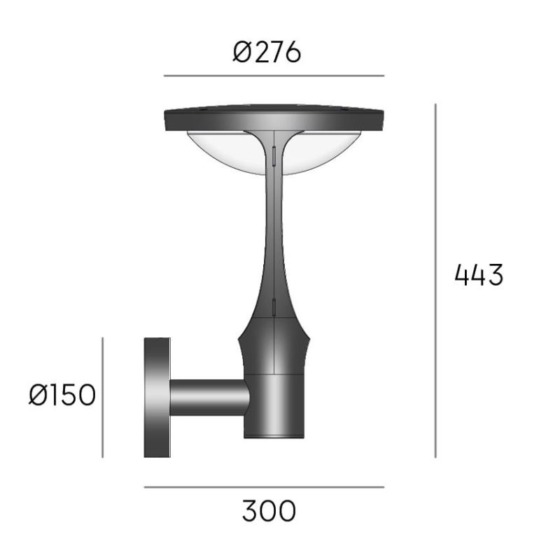 FORMA LAMPADA DA PARETE DA ESTERNO IP65 ALLUMINIO ANTRACITE LED 24W LUCE 3000K E 4000K MODERNA DI SOVIL