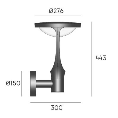 FORMA LAMPADA DA PARETE DA ESTERNO IP65 ALLUMINIO ANTRACITE LED 24W LUCE 3000K E 4000K MODERNA DI SOVIL