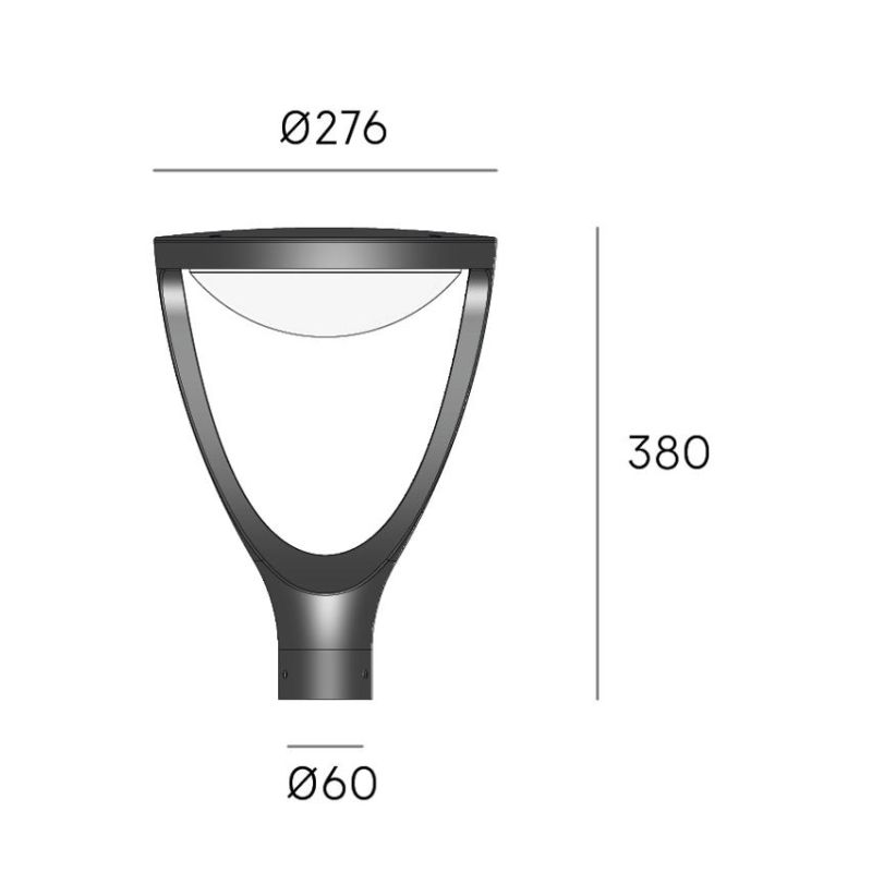 FORMA TESTA PALO IP65 IN ALLUMINIO ANTRACITE LED 24W LUCE 3000K E 4000K MODERNA DI SOVIL