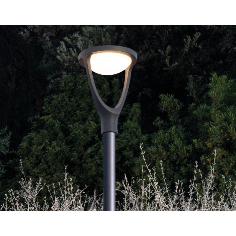 FORMA TESTA PALO IP65 IN ALLUMINIO ANTRACITE LED 24W LUCE 3000K E 4000K MODERNA DI SOVIL