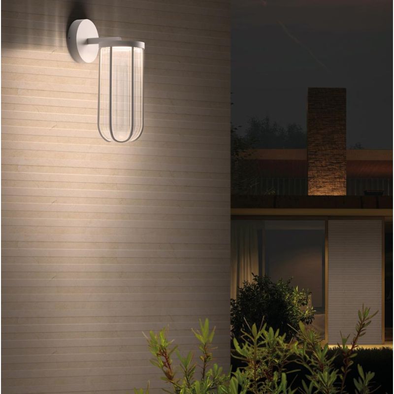 GOCCIA APPLIQUE DA ESTERNO IP54 IN ALLUMINIO BIANCO O NERO LED 12W LUCE 3000K E 4000K DI SOVIL