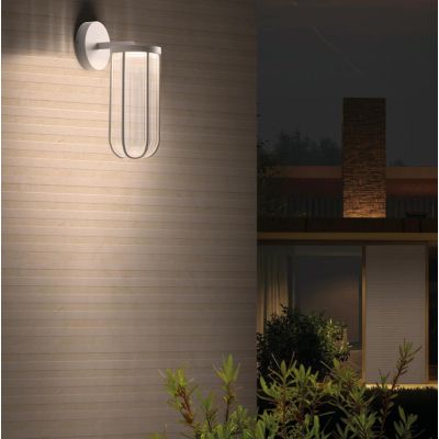 GOCCIA APPLIQUE DA ESTERNO IP54 IN ALLUMINIO BIANCO O NERO LED 12W LUCE 3000K E 4000K DI SOVIL