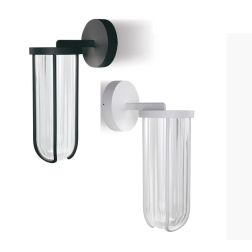 GOCCIA APPLIQUE DA ESTERNO IP54 IN ALLUMINIO BIANCO O NERO LED 12W LUCE 3000K E 4000K DI SOVIL