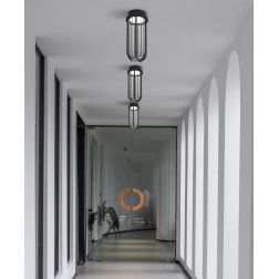 GOCCIA PLAFONIERA DA ESTERNO IP54 IN ALLUMINIO BIANCO O NERO LED 12W LUCE 3000K E 4000K DI SOVIL 2