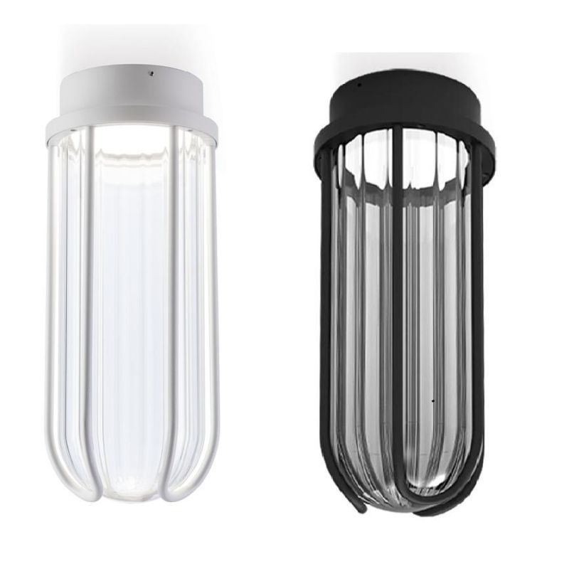 GOCCIA PLAFONIERA DA ESTERNO IP54 IN ALLUMINIO BIANCO O NERO LED 12W LUCE 3000K E 4000K DI SOVIL