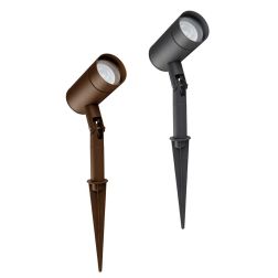 LAMA FARETTO SPOT DA ESTERNO ORIENTABILE CON PICCHETTO IP54 ALLUMINIO ANTRACITE O CORTEN LAMPADINA GU10