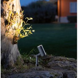 LAMA FARETTO SPOT DA ESTERNO ORIENTABILE CON PICCHETTO IP54 ALLUMINIO ANTRACITE O CORTEN LAMPADINA GU10 2