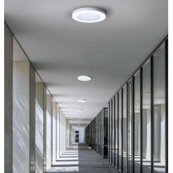OBLO' PLAFONIERA DA ESTERNO D32 CM IP65 BIANCA LED 24W LUCE CCT 3000K-4000K-6500K MODERNA DI SOVIL 2