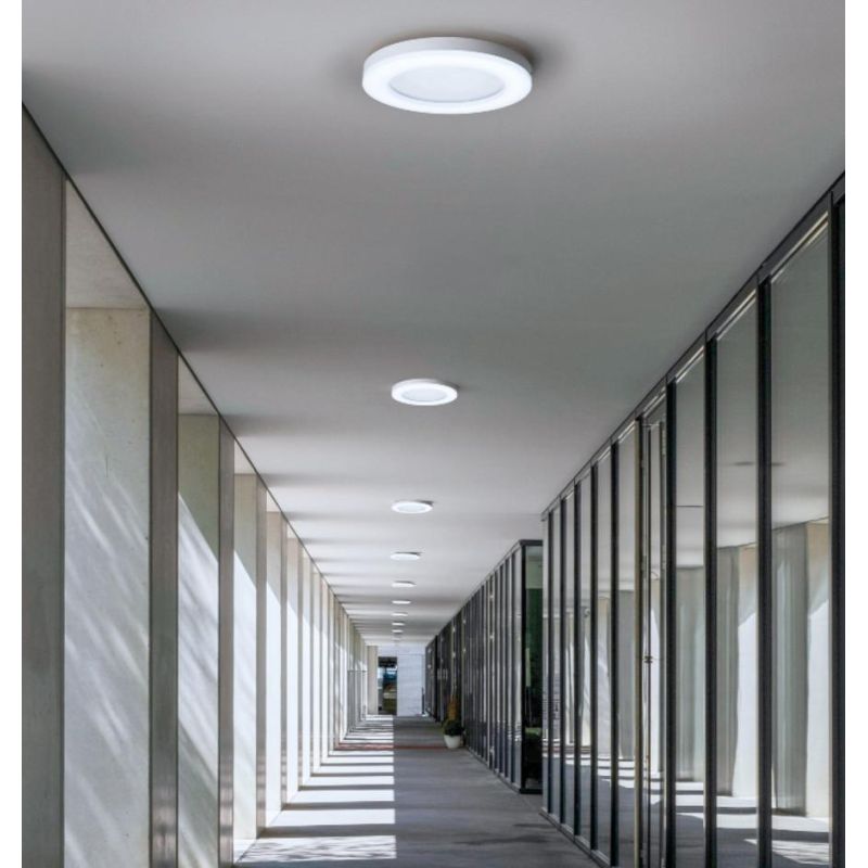 OBLO' PLAFONIERA DA ESTERNO D32 CM IP65 BIANCA LED 24W LUCE CCT 3000K-4000K-6500K MODERNA DI SOVIL