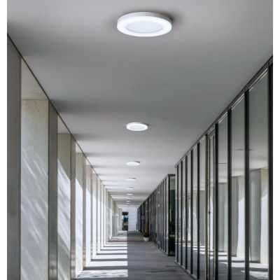OBLO' PLAFONIERA DA ESTERNO D32 CM IP65 BIANCA LED 24W LUCE CCT 3000K-4000K-6500K MODERNA DI SOVIL