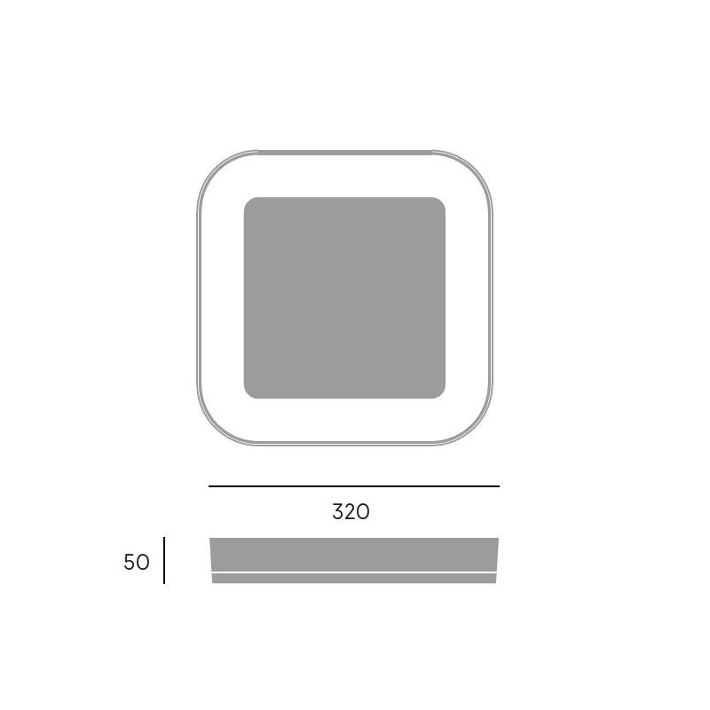 RIO PLAFONIERA QUADRATA DA ESTERNO IP65 BIANCA LED 24W LUCE CCT 3000K-4000K-6500K MODERNA DI SOVIL