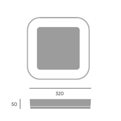 RIO PLAFONIERA QUADRATA DA ESTERNO IP65 BIANCA LED 24W LUCE CCT 3000K-4000K-6500K MODERNA DI SOVIL