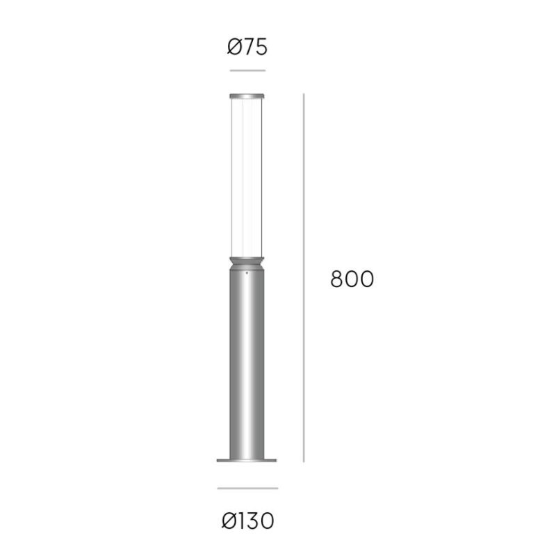 STELO PALO DA GIARDINO IP65 2 MISURE ALLUMINIO ANTRACITE LED INTEGRATO LUCE 3000K E 4000K MODERNO DI SOVIL
