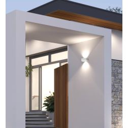 STONE APPLIQUE DA ESTERNO BIEMISSIONE IP65 LED 12W LUCE 4000K BIANCA E ANTRACITE MODERNA DI SOVIL 2