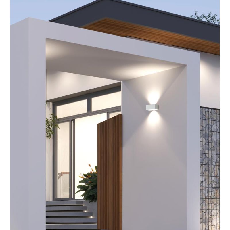 STONE APPLIQUE DA ESTERNO BIEMISSIONE IP65 LED 12W LUCE 4000K BIANCA E ANTRACITE MODERNA DI SOVIL