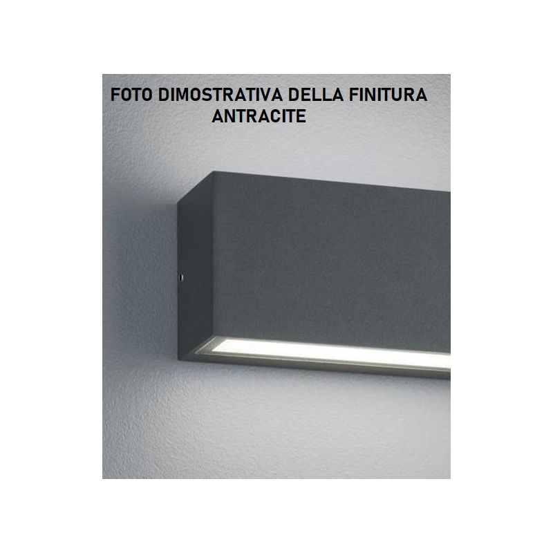 STONE APPLIQUE DA ESTERNO BIEMISSIONE IP65 LED 12W LUCE 4000K BIANCA E ANTRACITE MODERNA DI SOVIL