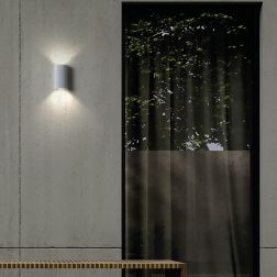 TAGLIO APPLIQUE DA ESTERNO IP54 BIANCA O ANTRACITE 2 MISURE LED INTEGRATO LUCE 3000K E 4000K MODERNA SOVIL 2