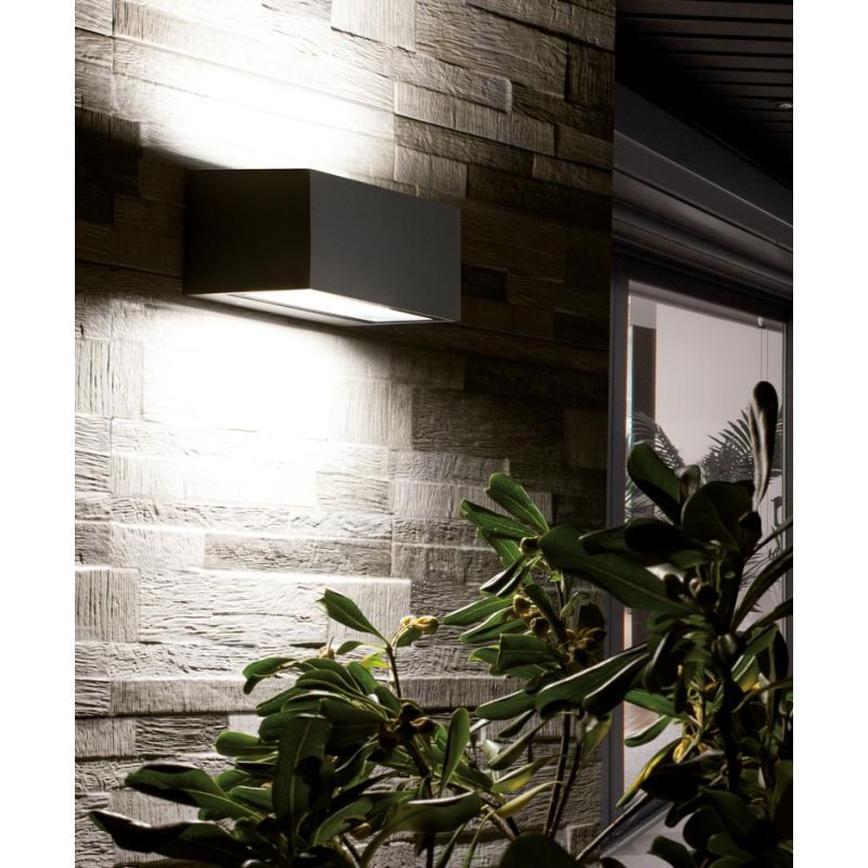 VETRA APPLIQUE DA ESTERNO BIEMISSIONE IP65 2 MISURE LED INTEGRATO LUCE 3000K E 4000K BIANCA,ALLUMINIO E ANTRACITE