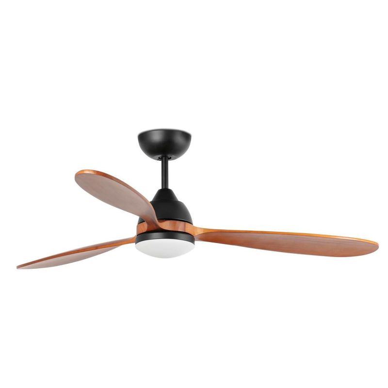 POROS VENTILATORE A SOFFITTO LUCE LED 19W LUCE 2700K DIAMETRO CM 132 3 PALE IN LEGNO E TELECOMANDO FARO VENTILATORI - Cristalens