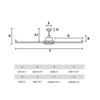 ROTTERDAM 30 VENTILATORE D300 CM LUCE LED 32W LUCE 3000K CON 6 PALE TELECOMANDO INCLUSO