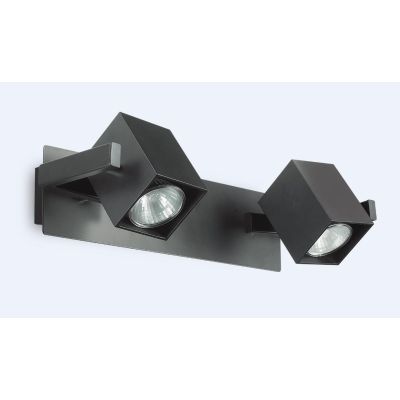 LAMPADA DA PARETE RETTANGOLARE IN METALLO NERO O BIANCO CON 2 FARETTI ORIENTABILI CRISTALENSI - Cristalensi Shop Online
