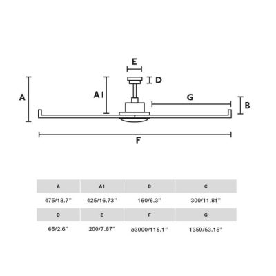 ROTTERDAM 30 VENTILATORE D300 CM SENZA LUCE BIANCO O NERO CON 6 PALE TELECOMANDO INCLUSO
