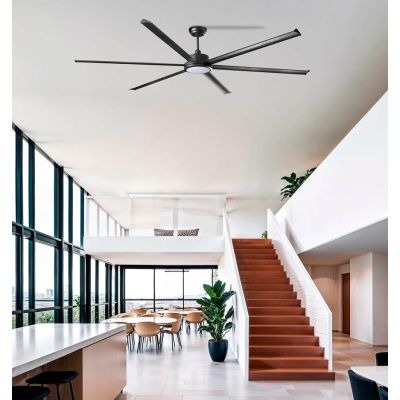 ROTTERDAM 25 VENTILATORE D250 CM LED 32W LUCE 3000K BIANCO O NERO 6 PALE TELECOMANDO INCLUSO