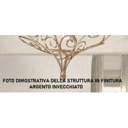 4370 PLAFONIERA DIAMETRO 65 CM IN FERRO BATTUTO FINITURA ORO INVECCHIATO CON VETRO CREMA SATINATO LAM EXPORT - Cristalensi Shop 2