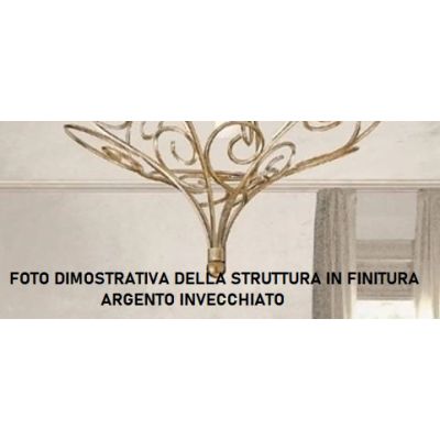 4370 PLAFONIERA DIAMETRO 65 CM IN FERRO BATTUTO FINITURA ORO INVECCHIATO CON VETRO CREMA SATINATO LAM EXPORT - Cristalensi Shop