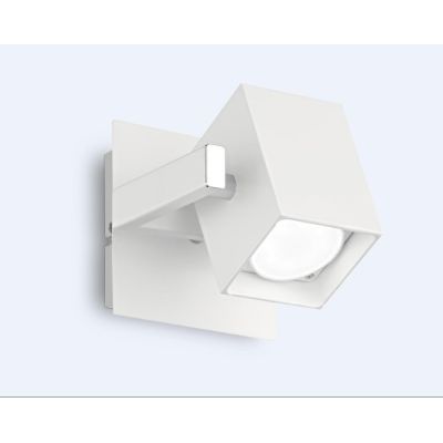 LAMPADA DA PARETE PICCOLA QUADRATA IN METALLO NERO O BIANCO CON FARETTO ORIENTABILE CRISTALENSI - Cristalensi Shop Online