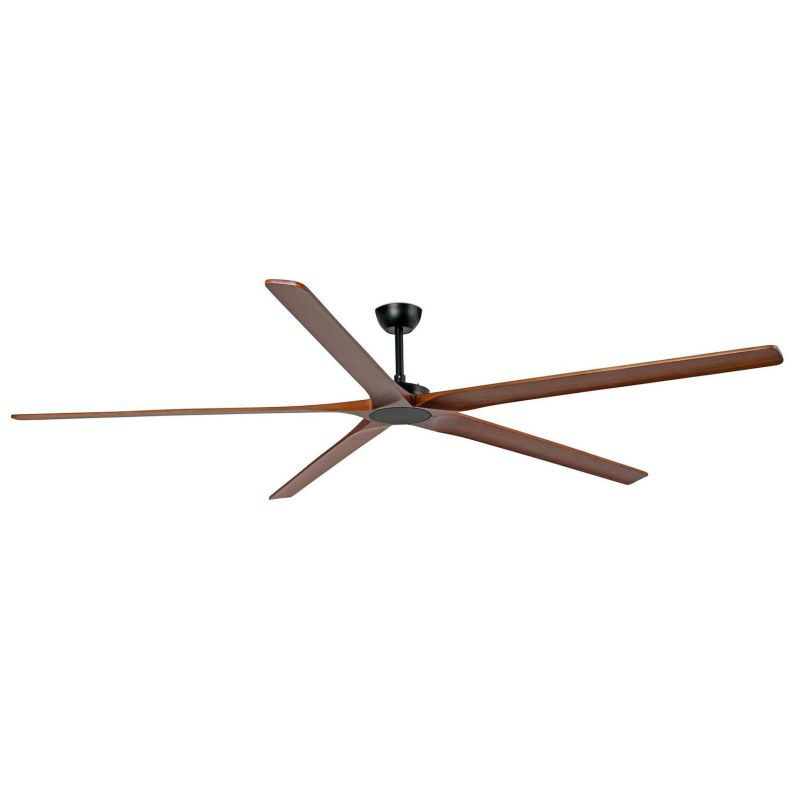 BIGWOOD 24 VENTILATORE D240 CM SENZA LUCE NERO CON 5 PALE IN LEGNO NOCE TELECOMANDO INCLUSO