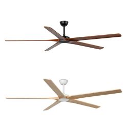 BIGWOOD 20 VENTILATORE D200 CM SENZA LUCE NERO O BIANCO CON 5 PALE IN LEGNO E TELECOMANDO INCLUSO