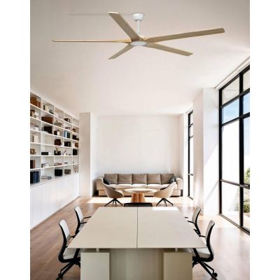 BIGWOOD 20 VENTILATORE D200 CM SENZA LUCE NERO O BIANCO CON 5 PALE IN LEGNO E TELECOMANDO INCLUSO