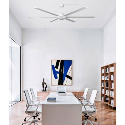 ROTTERDAM 20 VENTILATORE D200 CM LED 32W LUCE 3000K BIANCO O NERO CON 6 PALE E TELECOMANDO INCLUSO