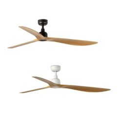 OUTWOOD VENTILATORE D150 CM SENZA LUCE IP44 BIANCO O MARRONE CON 3 PALE E TELECOMANDO INCLUSO