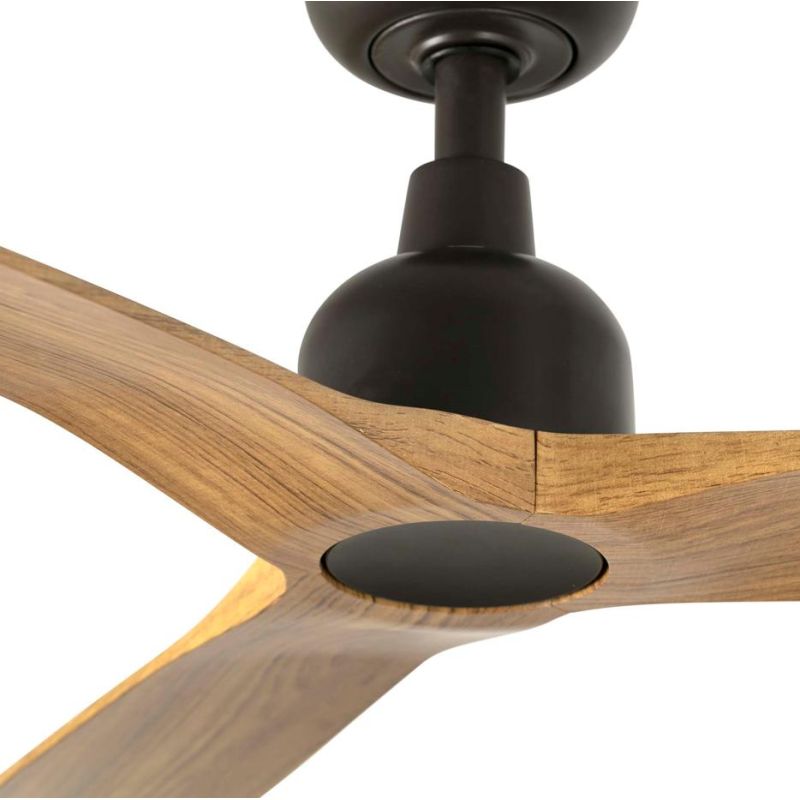 OUTWOOD VENTILATORE D150 CM SENZA LUCE IP44 BIANCO O MARRONE CON 3 PALE E TELECOMANDO INCLUSO