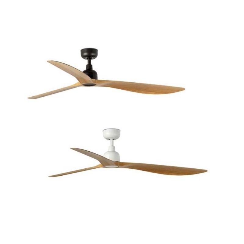 OUTWOOD VENTILATORE D150 CM SENZA LUCE IP44 BIANCO O MARRONE CON 3 PALE E TELECOMANDO INCLUSO