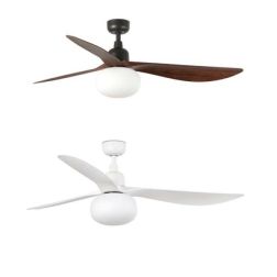 OUTWOOD VENTILATORE D150 CM IP44 MARRONE O BIANCO CON 3 PALE LAMPADINA ATTACCO E27 TELECOMANDO INCLUSO