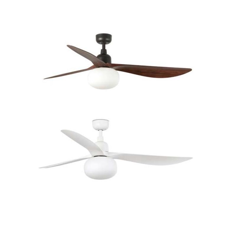 OUTWOOD VENTILATORE D150 CM IP44 MARRONE O BIANCO CON 3 PALE LAMPADINA ATTACCO E27 TELECOMANDO INCLUSO
