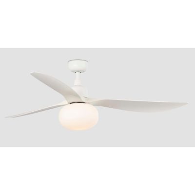 OUTWOOD VENTILATORE D150 CM IP44 MARRONE O BIANCO CON 3 PALE LAMPADINA ATTACCO E27 TELECOMANDO INCLUSO