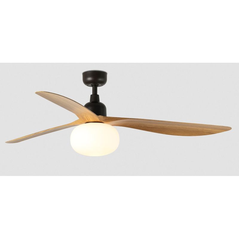 OUTWOOD VENTILATORE D150 CM IP44 BIANCO O MARRONE CON 3 PALE LAMPADINA ATTACCO E27 TELECOMANDO INCLUSO