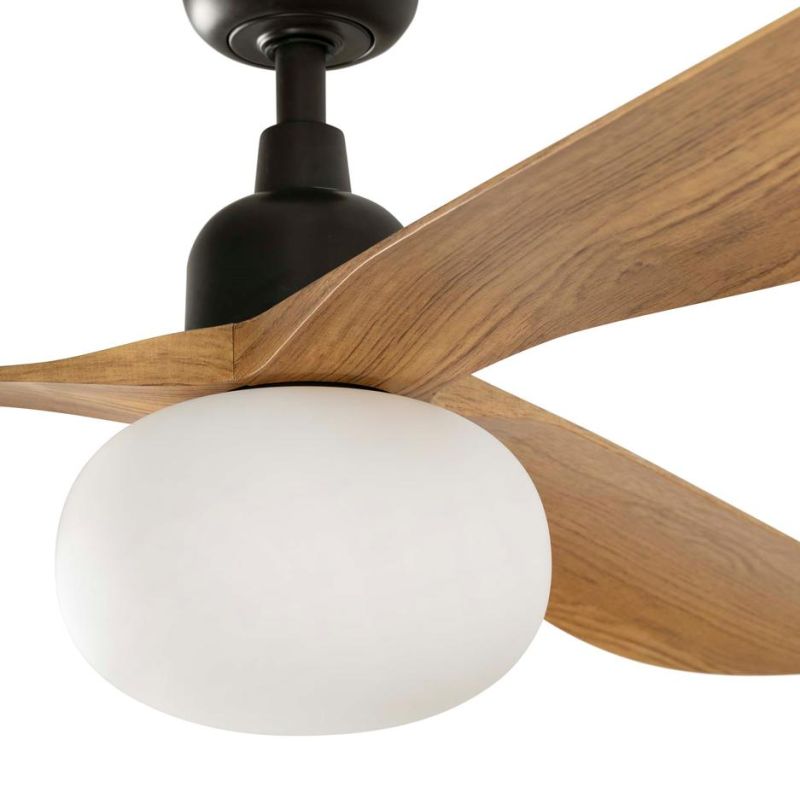OUTWOOD VENTILATORE D150 CM IP44 BIANCO O MARRONE CON 3 PALE LAMPADINA ATTACCO E27 TELECOMANDO INCLUSO