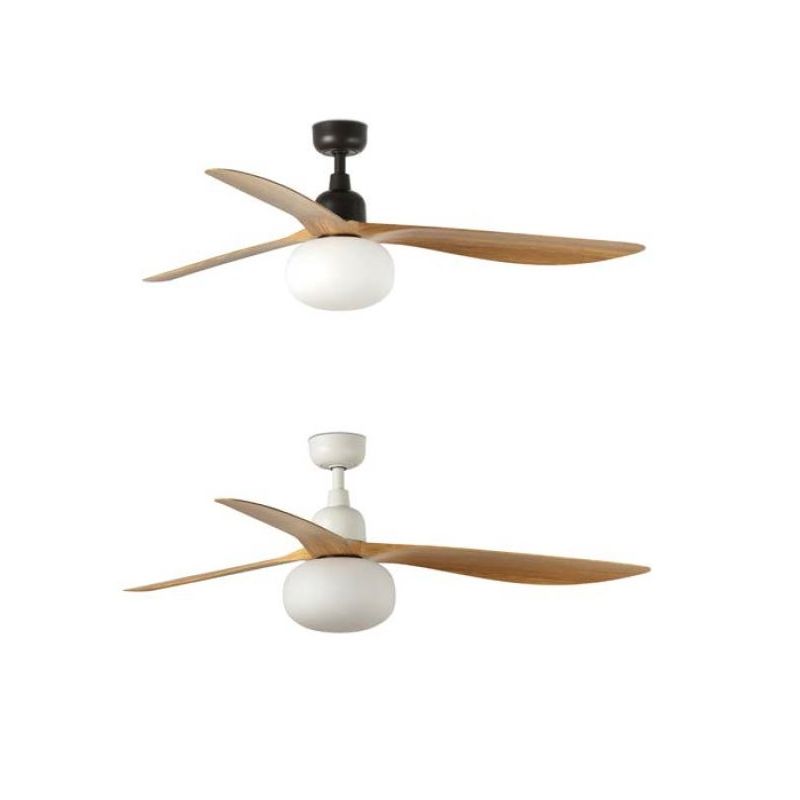 OUTWOOD VENTILATORE D150 CM IP44 BIANCO O MARRONE CON 3 PALE LAMPADINA ATTACCO E27 TELECOMANDO INCLUSO