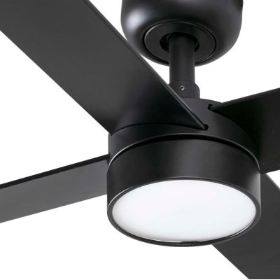 RUDDER L4 VENTILATORE D132 CM LED 20W DIMMERABILE BIANCO O NERO CON 4 PALE IN LEGNO TELECOMANDO INCLUSO