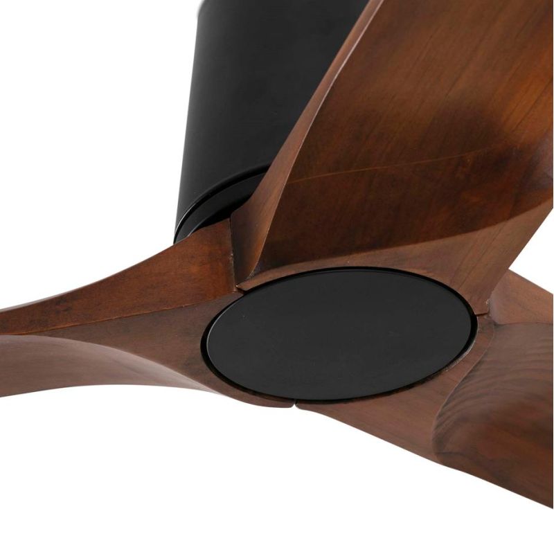 HEYWOOD TUB VENTILATORE D132 CM SENZA LUCE BIANCO O NERO CON 3 PALE IN LEGNO E TELECOMANDO INCLUSO