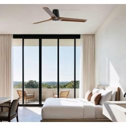 HEYWOOD TUB VENTILATORE D132 CM SENZA LUCE BIANCO O NERO CON 3 PALE IN LEGNO E TELECOMANDO INCLUSO 2