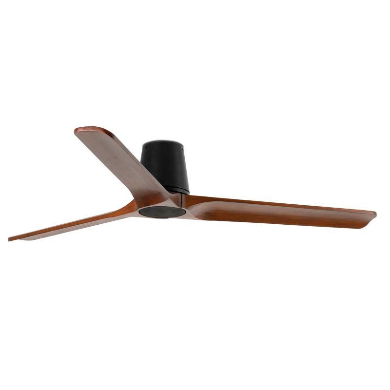 HEYWOOD TUB VENTILATORE D132 CM SENZA LUCE BIANCO O NERO CON 3 PALE IN LEGNO E TELECOMANDO INCLUSO