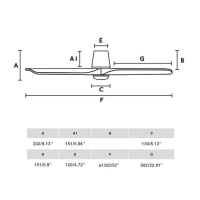 HEYWOOD TUB VENTILATORE D132 CM LED 10W DIMMERABILE BIANCO O NERO 3 PALE IN LEGNO E TELECOMANDO INCLUSO