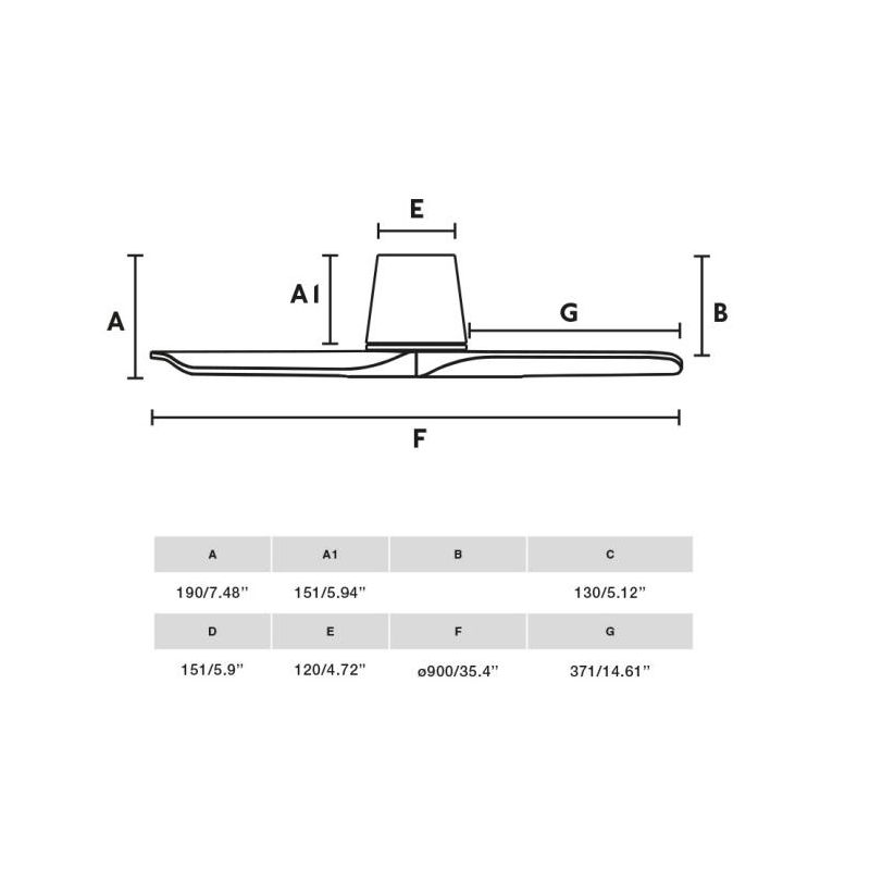 HEYWOOD TUB VENTILATORE SENZA LUCE D90 CM BIANCO O NERO CON 3 PALE IN LEGNO E TELECOMANDO INCLUSO