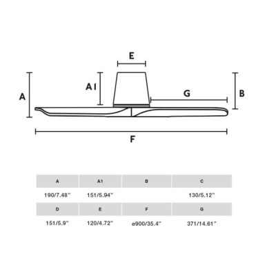 HEYWOOD TUB VENTILATORE SENZA LUCE D90 CM BIANCO O NERO CON 3 PALE IN LEGNO E TELECOMANDO INCLUSO